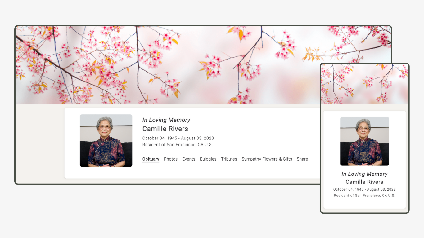 Memoria Page Design 70