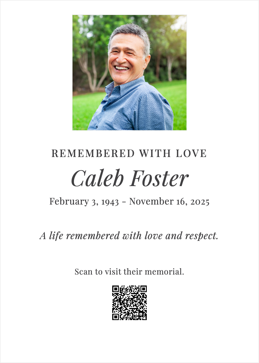 Sample memorial card design 1